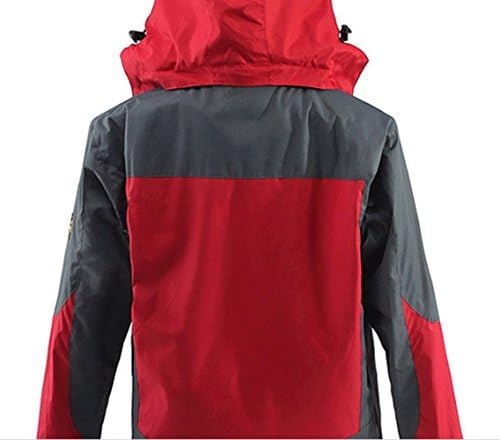 Landoo Male Waterproof Windproof Warm Detachable Outdoor Sportswear Jacket (S, Red)