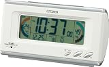 温湿時計 CITIZEN (シチズン) 目覚し時計 パルデジットグラフィ (白) デジタル 電波時計 温度表示 湿度表示 快適表示 8RZ098-003