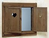 Produkt-Bild: Landhaus Wandspiegel Fenster Spiegel Herz Klappladen aufbereitetes Holz