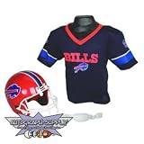 Buffalo Bills NFL Football Helmet and Jersey Set