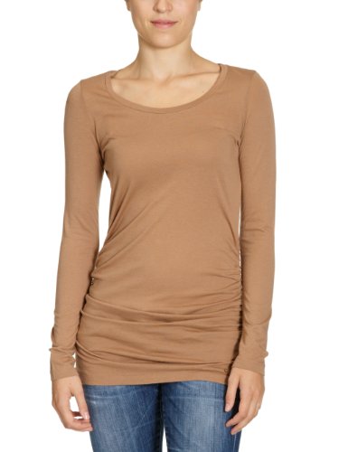 Oui Damen T-Shirt 25248, Gr. 42, Braun (dark camel 7854) Preisvergleich