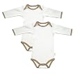 Organic Cotton Long-Sleeve Bodysuits 2-pk. - Brown Trim (03 mos.)