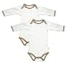 Organic Cotton Long-Sleeve Bodysuits 2-pk. - Brown Trim (0-3 mos.)