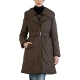 Jessie G. Women's Belted Puffer coat with Removable Hooded Vest in Black or Chocolate