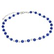 Sterling Silver .925 Stamp Hypoallergenic Nickel Free Sturdy Blue Cat's Eye Anklet