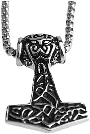 Retro Men's Stainless Steel Quake Thors Hammer Pendant