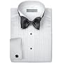 Neil Allyn Wing Collar, 1/4" Pleated, Poly/Cotton with Convertible Cuffs/Placket Tuxedo Shirt