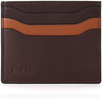 ITALY Genuine Vegetable Tanned Leather Half Wallet Card Case Holer Gift Brown