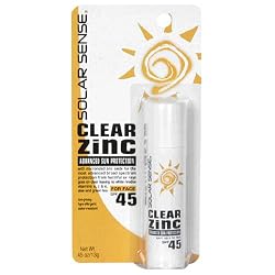 Solar Sense Clear Zinc SPF 45, for Face, 0.45-Ounce Tubes, (Case of 12)