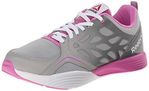 Reebok Women's Cardio Inspire Low Training Shoe, Solid Grey/Shark/Ultra Berry/White, 8 M US