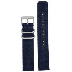 Nylon Watch Band Fits Seiko Watches Strap Blue Stainless Heavy Buckle 18 millimeter