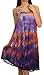 Sakkas Nora Sleeveless Embroidered Short Tie Dye Caftan Dress/Cover Up