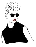 Sexy Retro Woman, Fashion Tattoo Lady in Sunglasses - 24