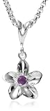 Sterling Silver Flower Pendant w/ Amethyst by Zina, 18