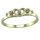 10K .015 ct. t.w. Diamond Heart Ring in Yellow Gold