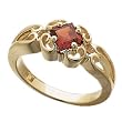 Stylish Mozambique Full Heart Fiery Red Garnet Ring