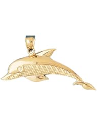 Dazzlers Solid 14 karats gold Dolphin Charm Pendant Available in three colors from jewelsberry (weights: 4.2 grams only)