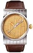 Men's Light Wood Steel Dial Leather Strap Watch - Original Penguin