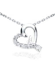 1 Ct Round Diamond Journey Pendant Heart Shaped SI3
