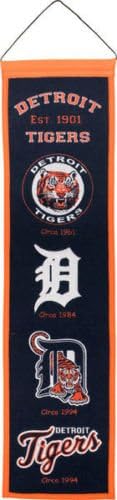 Detroit Tigers 32" Embroidered Genuine Wool Heritage Banner NWT Authentic MLB Hologram