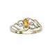 10K Yellow/White Gold 0.01 ct. Diamond and 5 x 3 MM Oval Shaped Citrine Ring