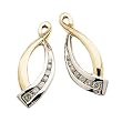 Two Tone Tear Drop Diamond Earrings Jacket