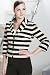 Petite 34 Sleeve Stripe Jersey Jacket