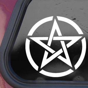 Pentagram White Decal Sticker Laptop Wall Notebook Car Die-cut White Decal Sticker