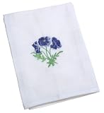 Mierco Embroidered Purple Pansy Tea Towel