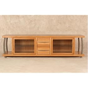 A/Viator Media / TV Stand for DLP / LCD Rear Projection and LCD / Plasma TVs (Natural Finish, Fully-Assembled)
