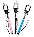 Selfie Stick for iPhone 6 6s Plus 5 5s 5c 4 | Android Samsung Galaxy S5 S6 Note LG G4 HTC One M9 Nexus OnePlus 2 | Plug and Play Stik for Easy Fast Photos | Blue Handle