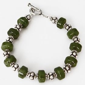 Handmade Chrysocolla and Silver Bracelet by 