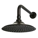 Kingston Brass K136A5CK Victorian 8-inch Diameter Brass Showerhead with 12-inch Shower Arm, Oil Rubb