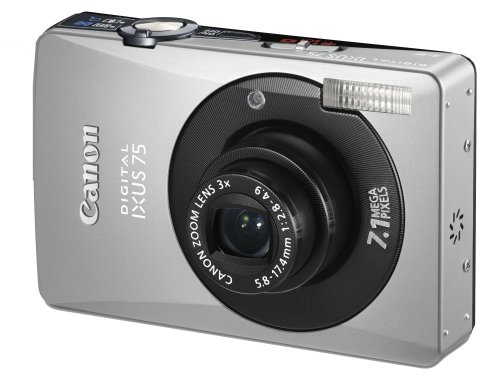 Canon IXUS 75 Digital Camera - Black (7.1MP, 3x Optical Zoom) 3.0" LCD