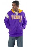 NFL Minnesota Vikings Men's Full Zip Team Color Fleece Jacket, Purple, Medium
