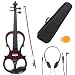 Cecilio L4/4CEVN-L1NA Left-Handed Solid Wood Mahogany Metallic Electric Violin with Ebony Fittings in Style 1 (Full Size)