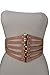 TFJ Women Fashion Belt High Waist Gold Metal Rings Stripes Corset S M Pastel Pink