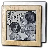 Florene Vintage - Antique Wig Ad - Tile Napkin Holders