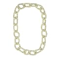 Glass Bead Link Necklace - Cream (40")