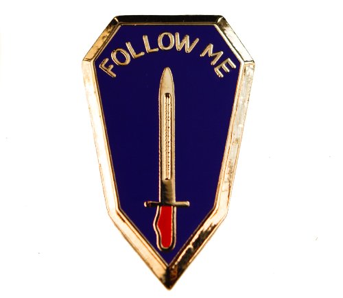 Fort Benning Infantry School Follow Me US Army hat or lapel pin HON14872