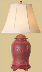 RED LACQ JAR LAMP E-20LB 12.5