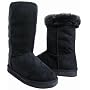 Black Furry Winter Boots Vegan Fleece Women