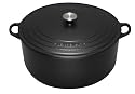 Le Creuset Cast Iron Round Casserole, Satin Black, 34 cm