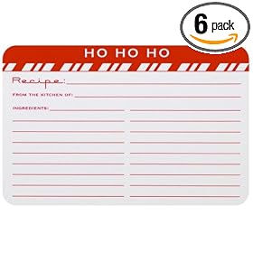 The Gift Wrap Company Candy Cane Stripe Recipe Cards - 40 Cards (Pack of 6)