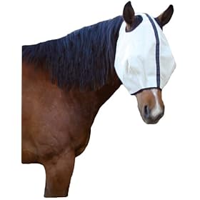  Hamilton Fly Mask for Horses - Large - Without Ears - Natural Mesh With Black Trim