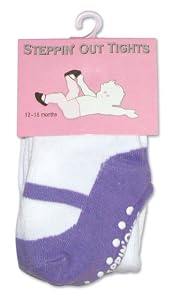 Lavender Mary Jane Baby Girl Tights - 12-18 Months - Anti-slip - Baby Emporio