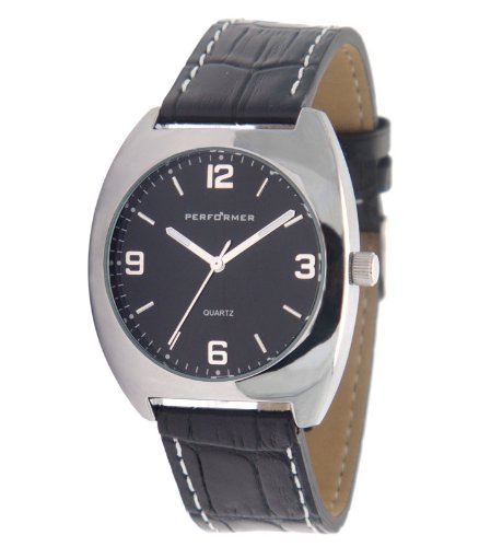Performer - 7023722 - Montre Homme - Quartz Analogique - Bracelet Cuir Noir