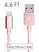 Volts Nylon Braided Lightning to USB Cable with 8-Pin Connector for Apple iPhone 6, 6 Plus, iPod, iPad, Apple MFi Certified, 2 Meter - Rose Gold ...