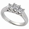 14kt White Gold Three Stone Diamond Anniversary Ring