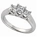 14K White Gold Three Stone Diamond Anniversary Ring